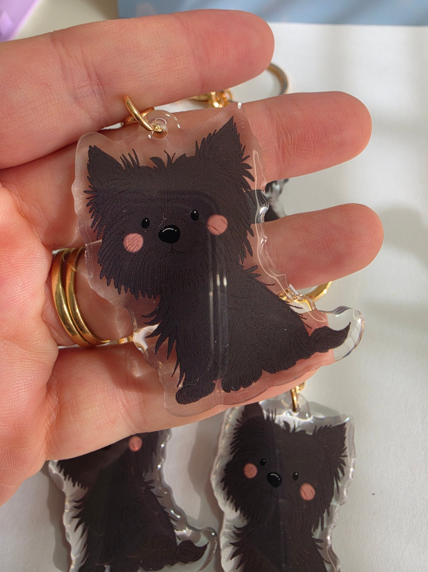 Pet Keychain 051 - Black - Yorkshire Terrier
