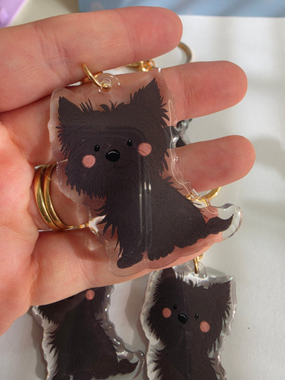 Pet Keychain 051 - Black - Yorkshire Terrier