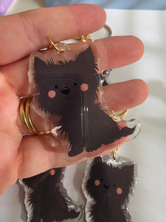 Pet Keychain 051 - Black - Yorkshire Terrier