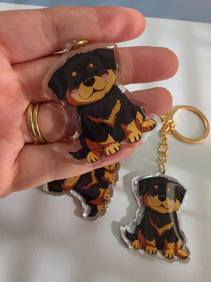 Pet Keychain 065 - Black and Tan - Rottweiler