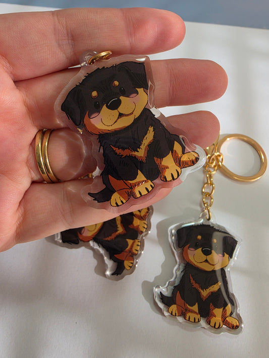 Pet Keychain 065 - Black and Tan - Rottweiler