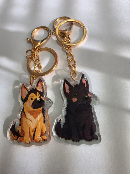 Pet Keychain 024 - Black - German Shepherd