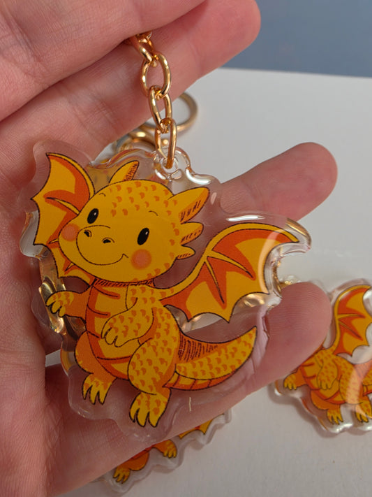 Pet Keychain 095 - Gold - Dragon