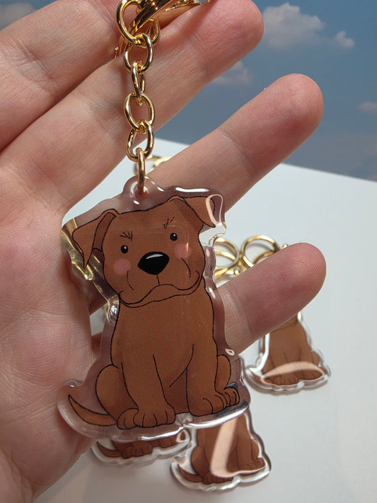 Pet Keychain 006 - Tan - Staffordshire Bull Terrier