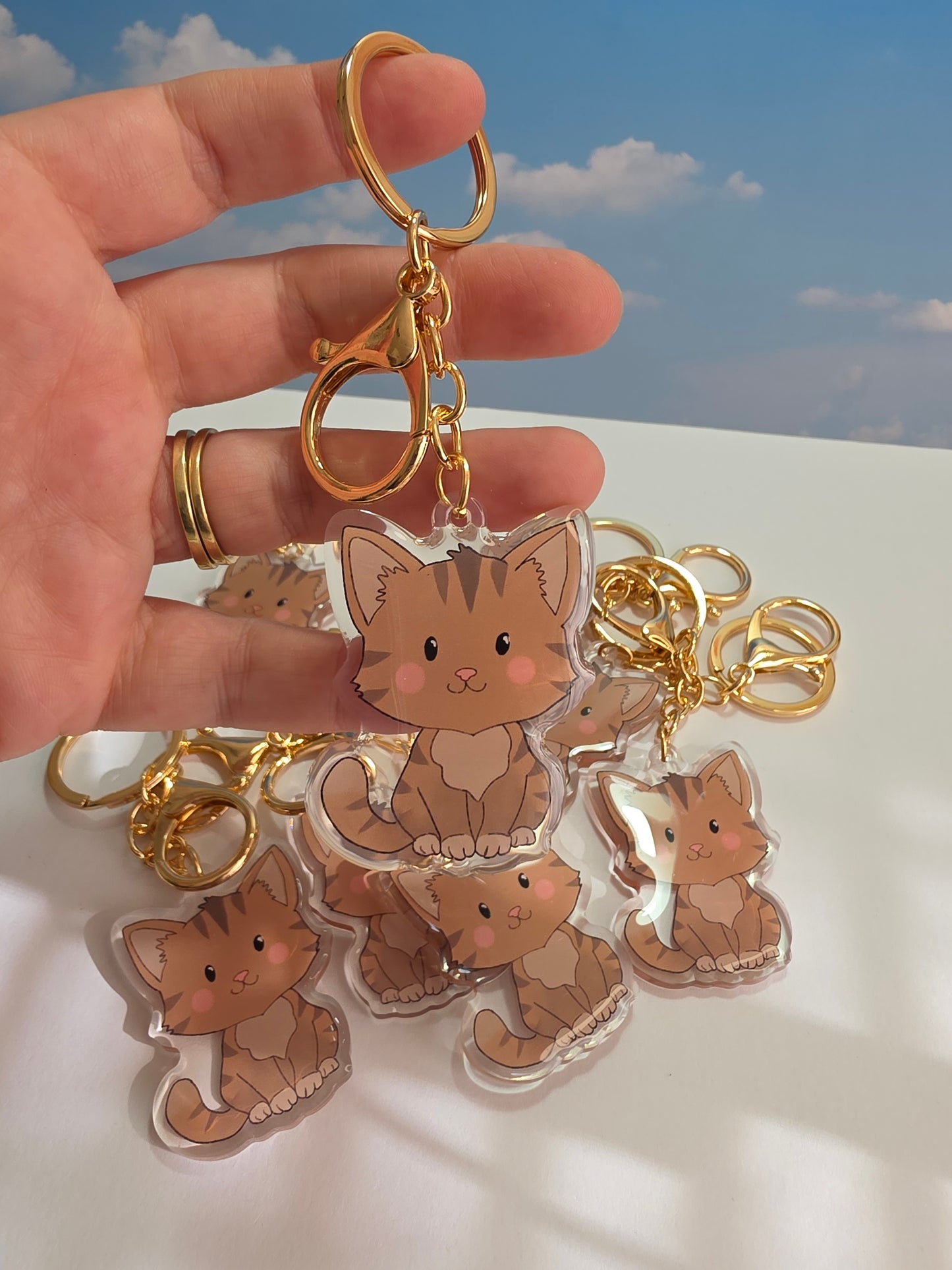 Pet Keychain 085 - Brown - Cat