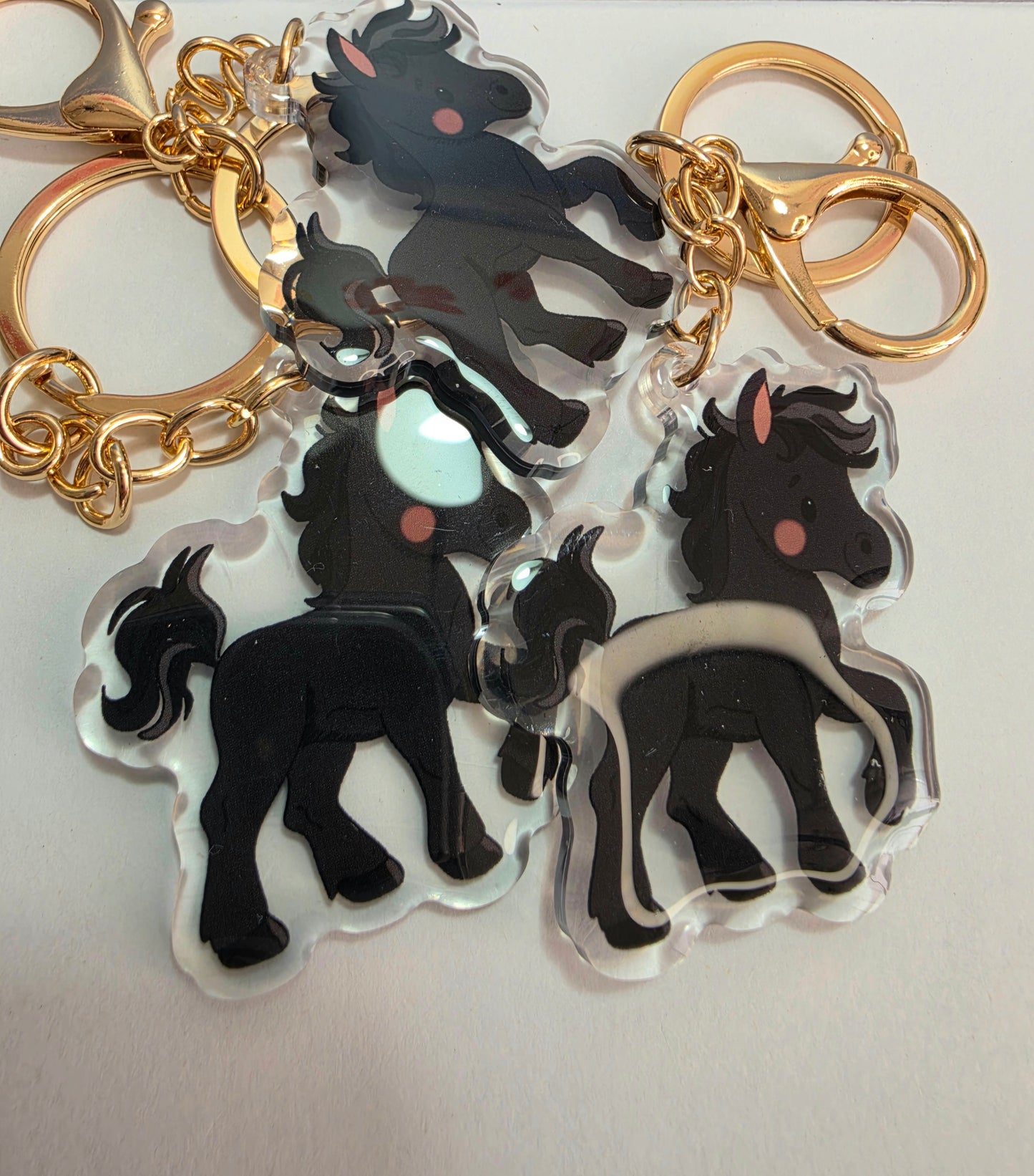 Pet Keychain 102 - Black - Horse