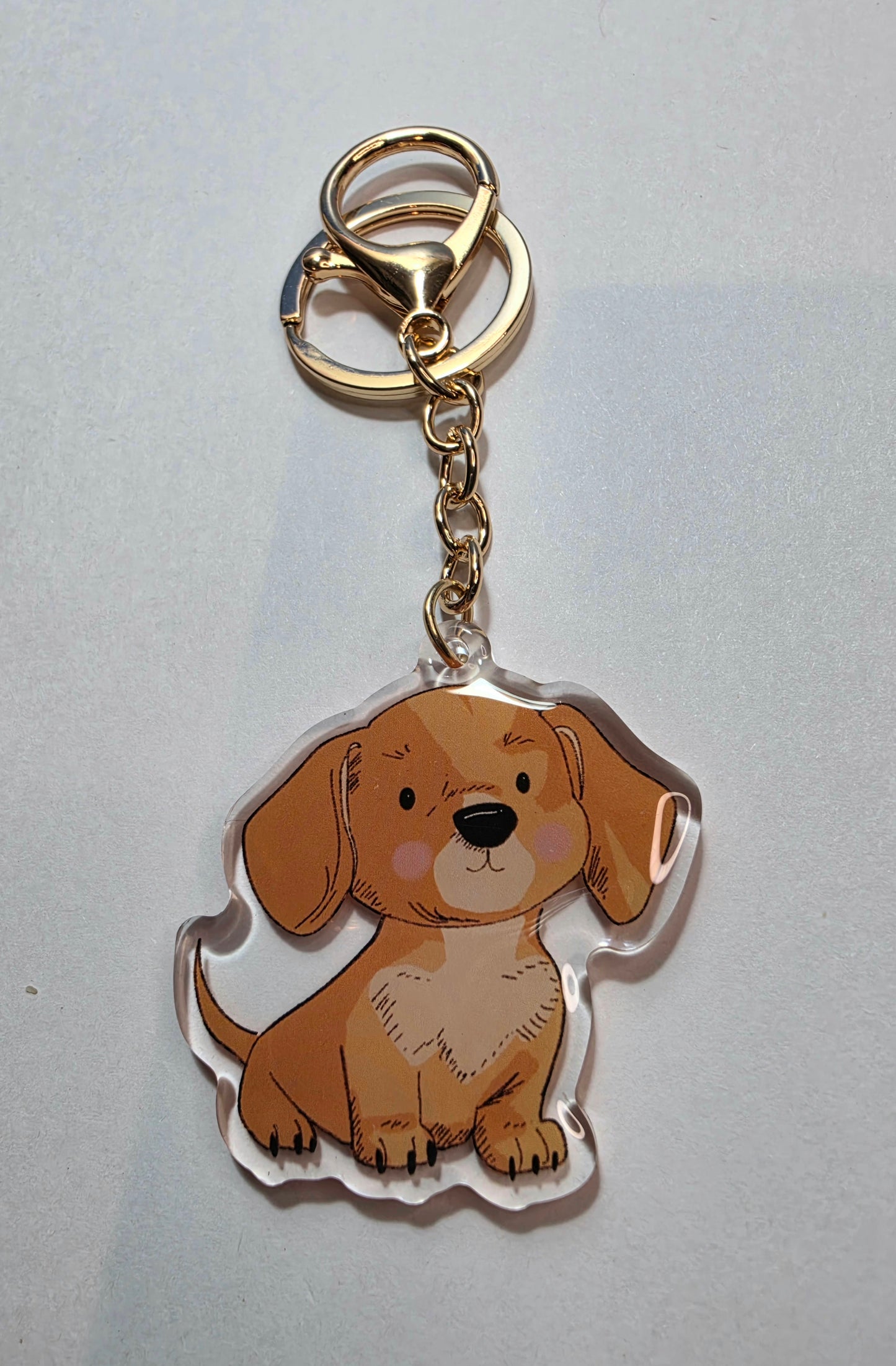 Pet Keychain 012 - Cream - Dachshund