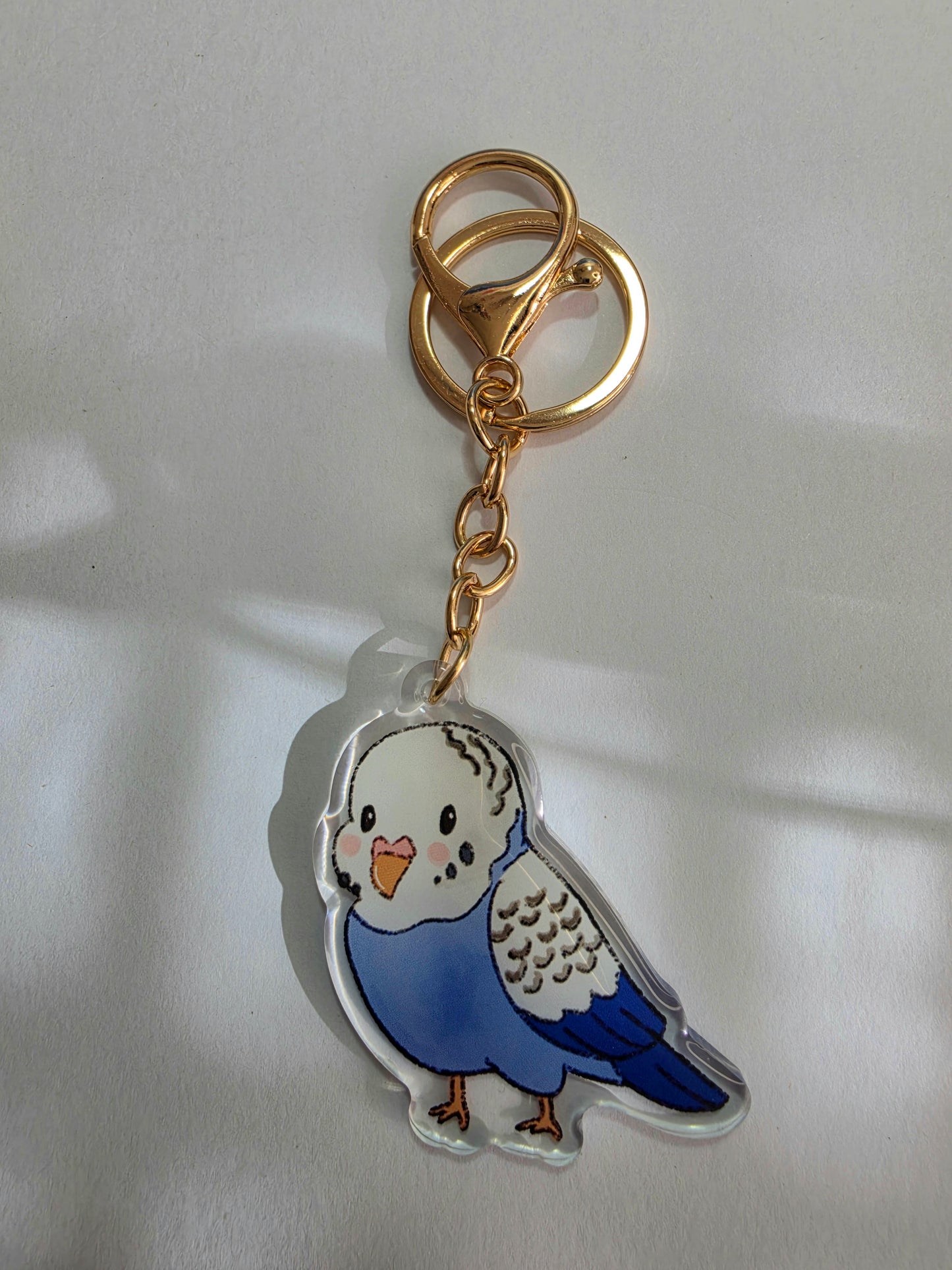 Pet Keychain 091 - Blue Budgie - Bird