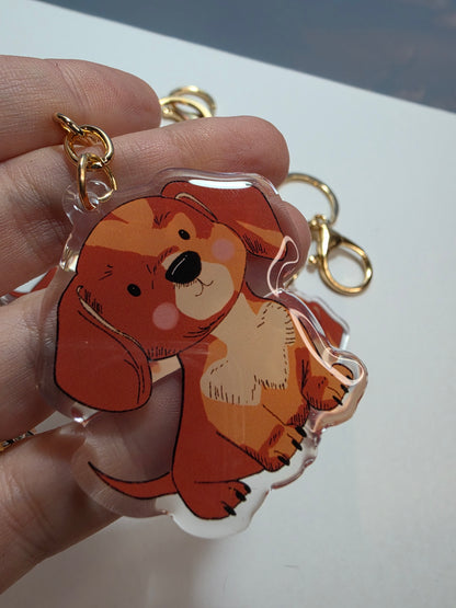 Pet Keychain 011 - Red - Dachshund