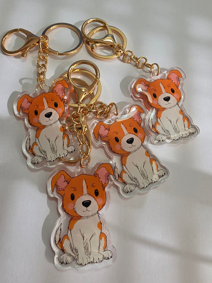 Pet Keychain 070 - White and Tan - Jack Russell Terrier
