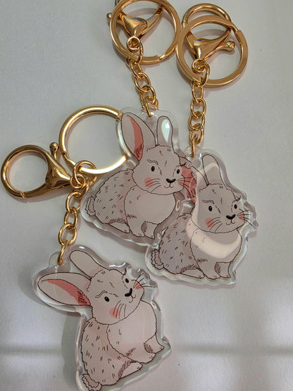 Pet Keychain 107 - White - Rabbit