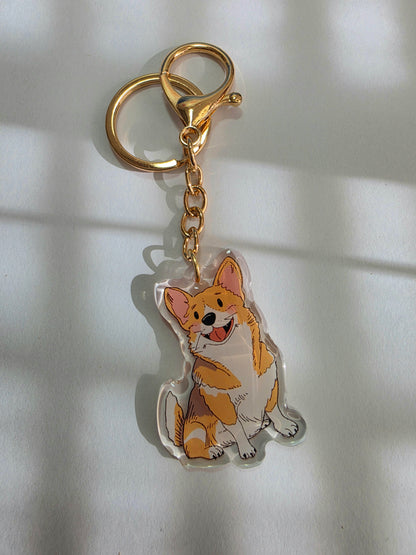Pet Keychain 064 - Fawn - Corgi