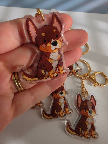 Pet Keychain 028 - Red Tricolour - Kelpie