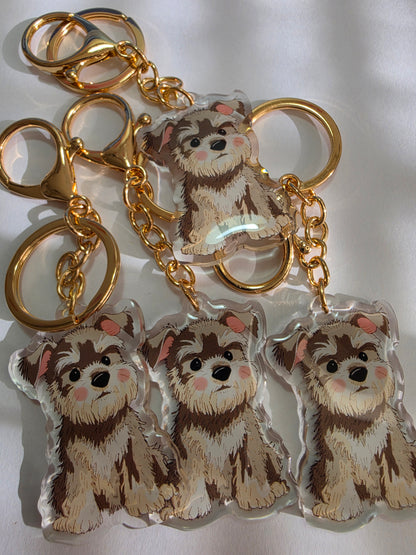 Pet Keychain 050 - Grey - Schnauzer
