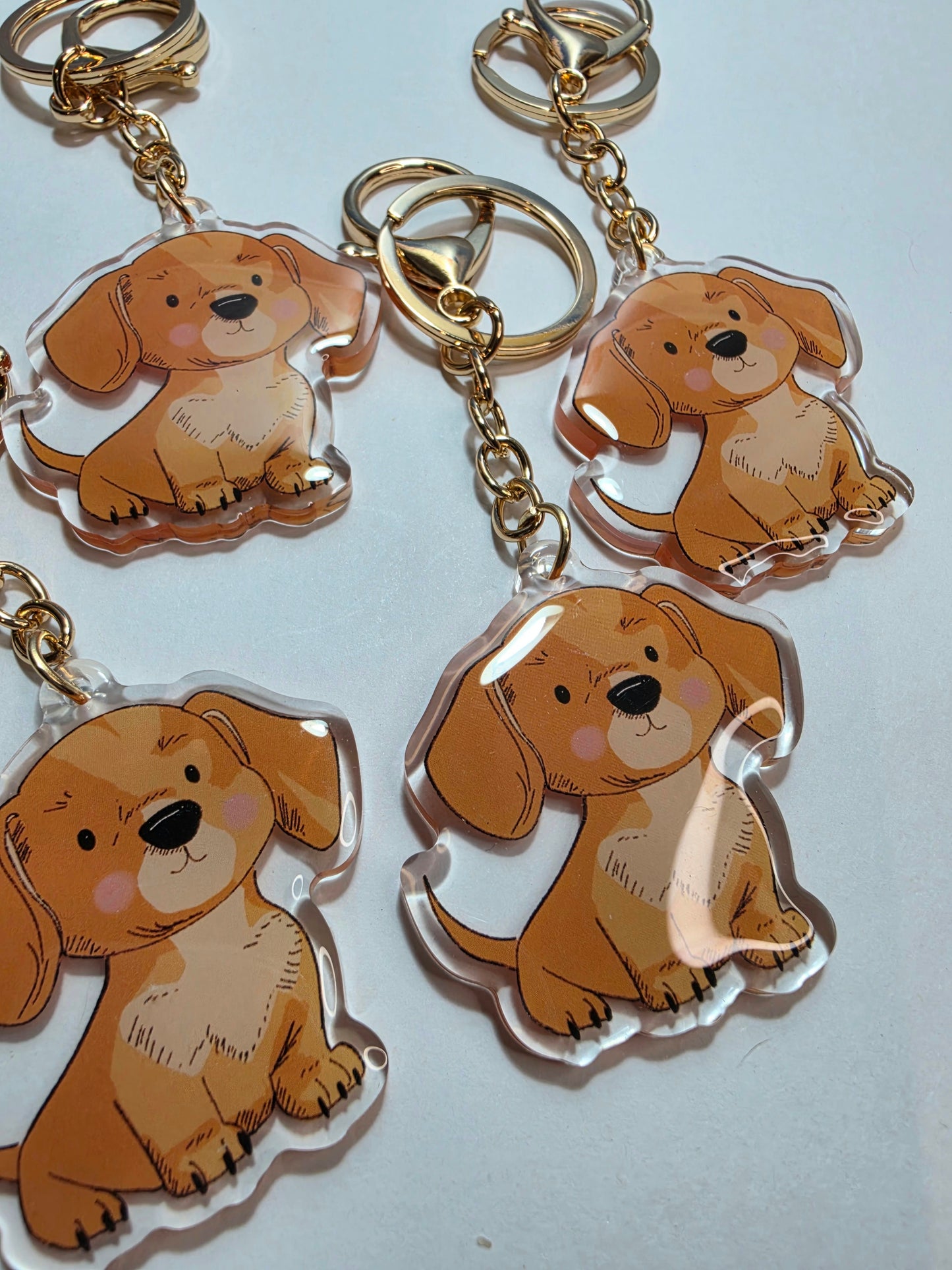 Pet Keychain 012 - Cream - Dachshund
