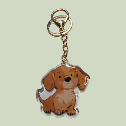Pet Keychain 012 - Cream - Dachshund