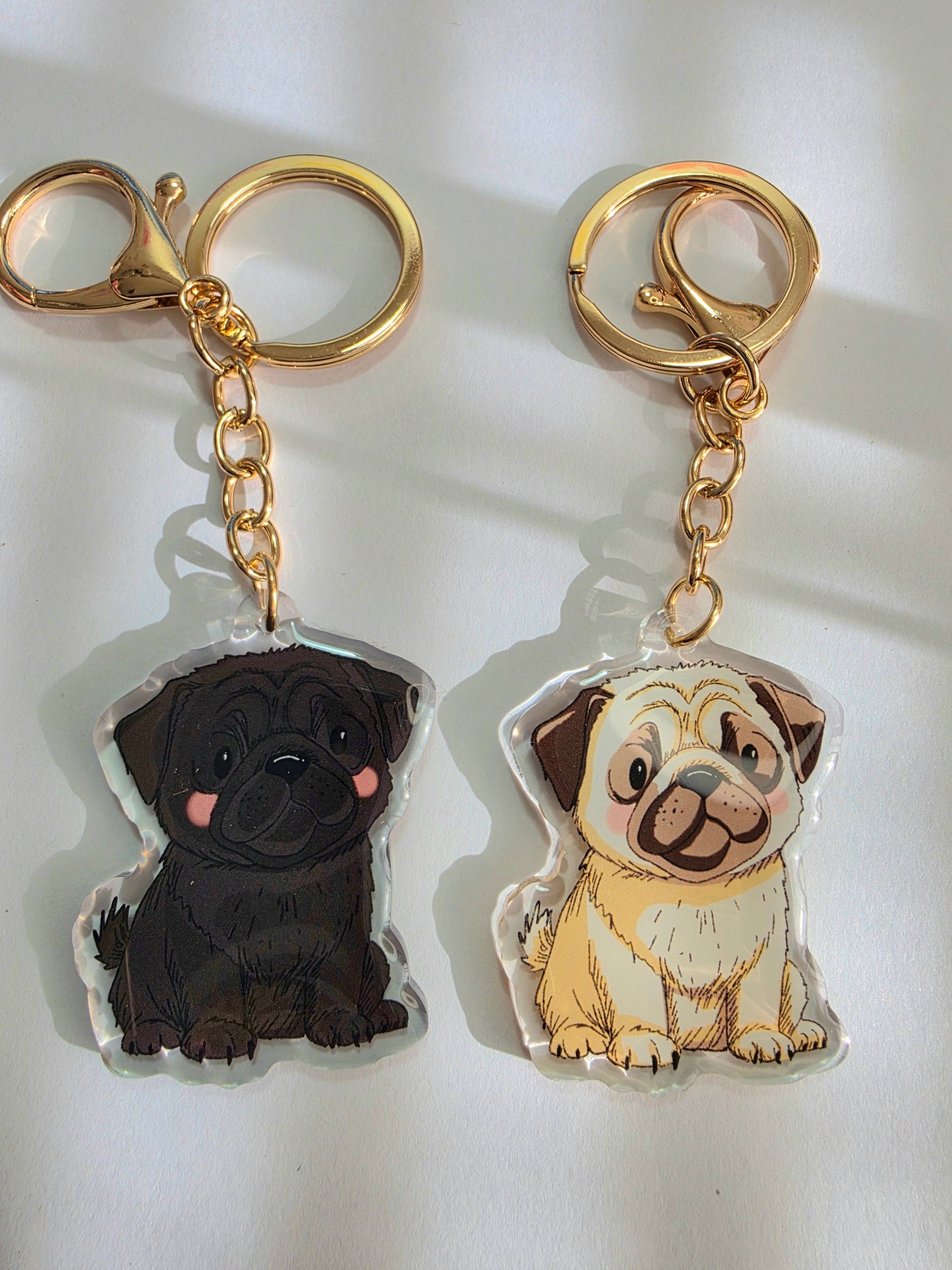 Pet Keychain 047 - Black - Pug