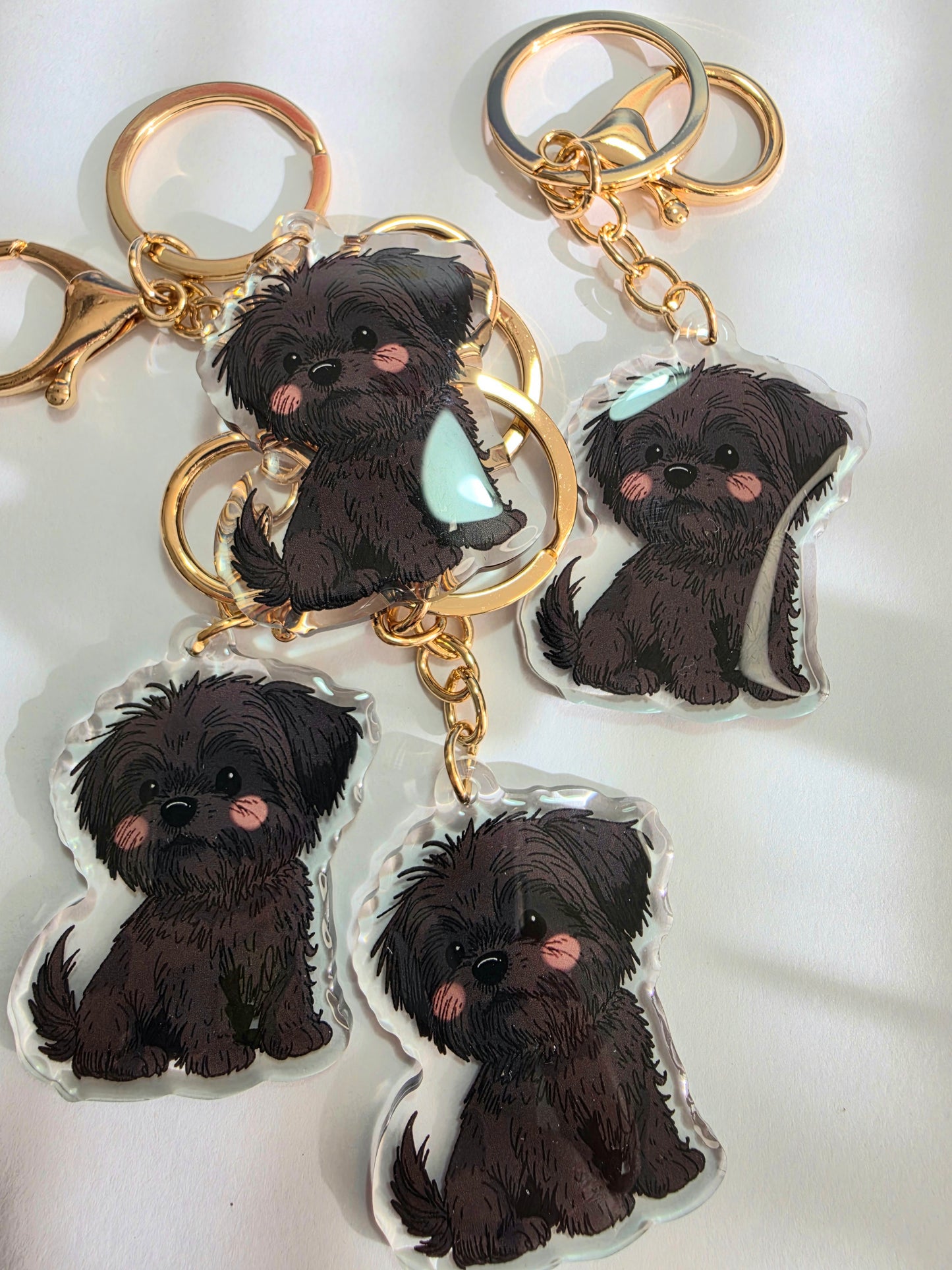 Pet Keychain 060 - Black - Shih Tzu