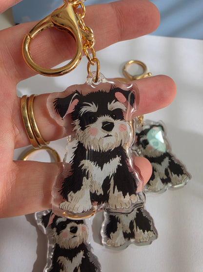 Pet Keychain 049 - Black - Schnauzer