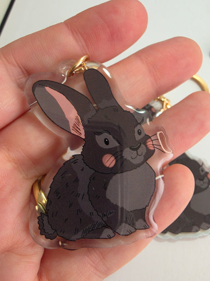 Pet Keychain 105 - Black - Rabbit