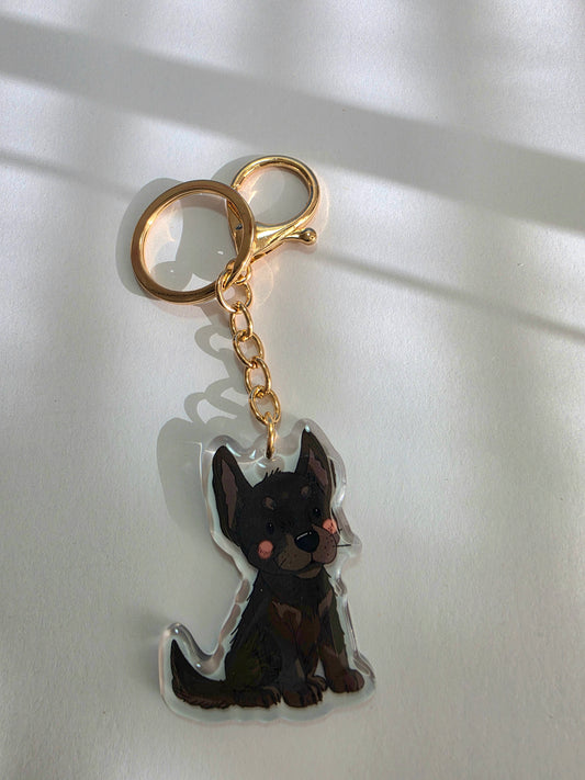 Pet Keychain 025 - Black - Kelpie