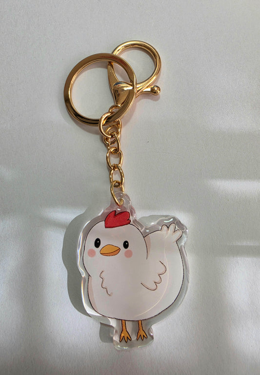Pet Keychain 094 - White - Chicken