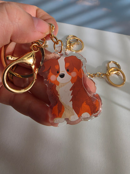 Pet Keychain 034 - Red Tricolour - Aussie Shepherd