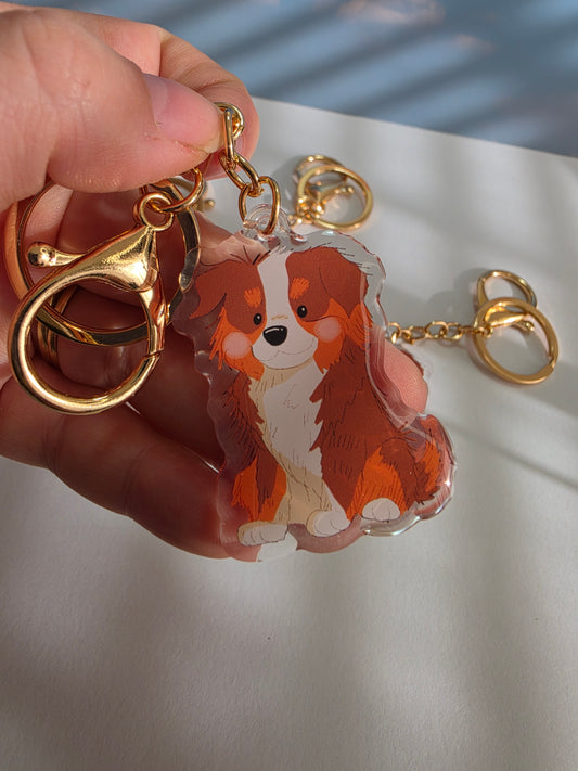 Pet Keychain 034 - Red Tricolour - Aussie Shepherd