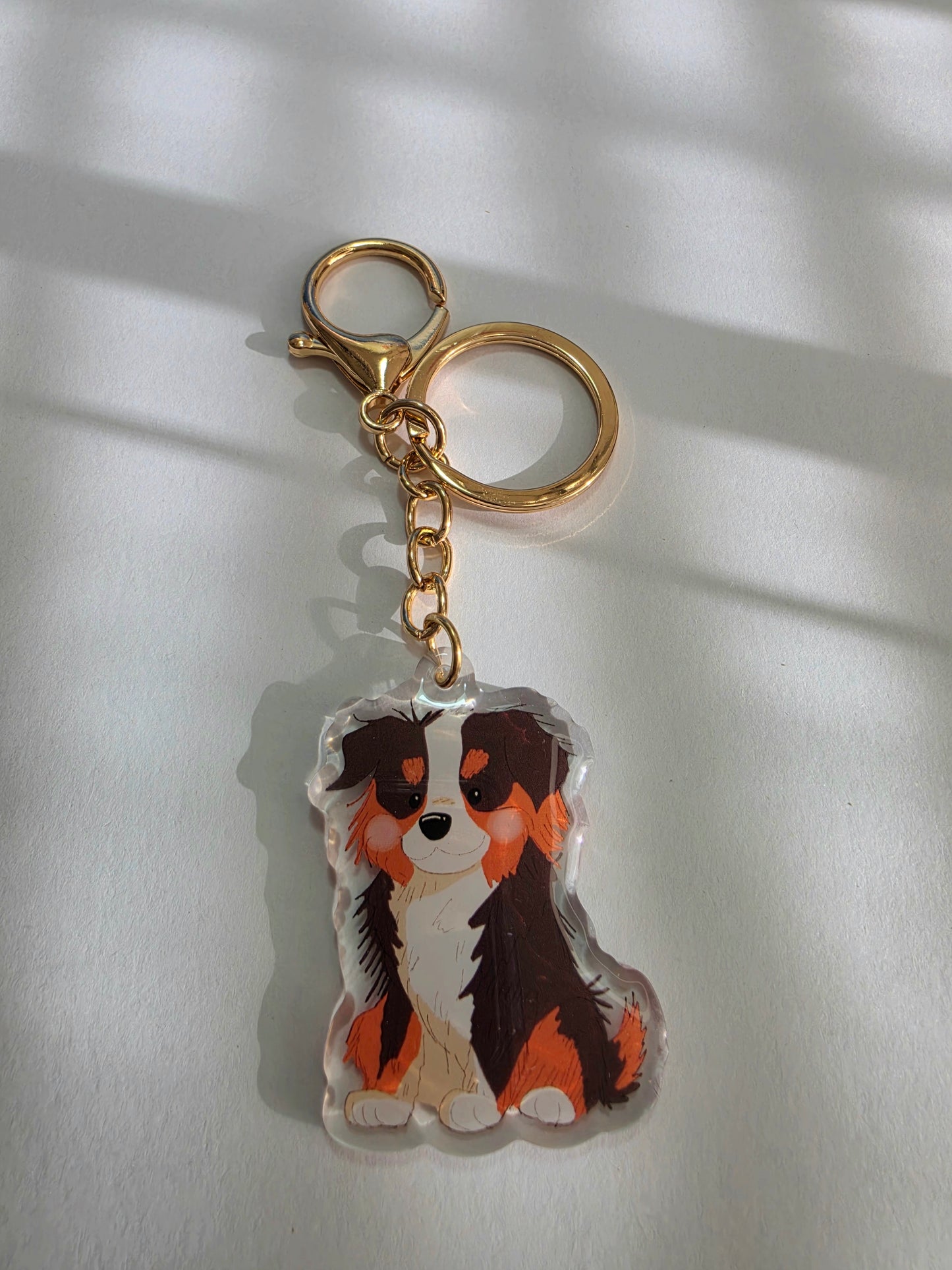 Pet Keychain 033 - Black Tricolour - Aussie Shepherd