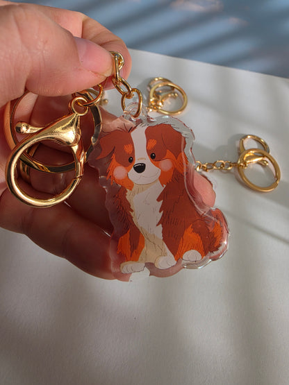 Pet Keychain 034 - Red Tricolour - Aussie Shepherd