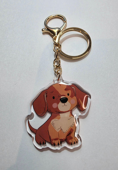Pet Keychain 011 - Red - Dachshund