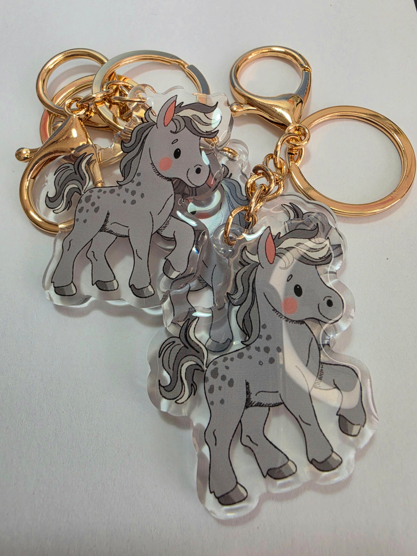 Pet Keychain 104 - Grey - Horse