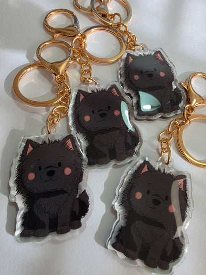 Pet Keychain 054 - Black - Pomeranian