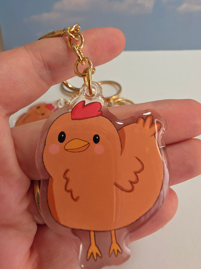 Pet Keychain 093 - Brown - Chicken