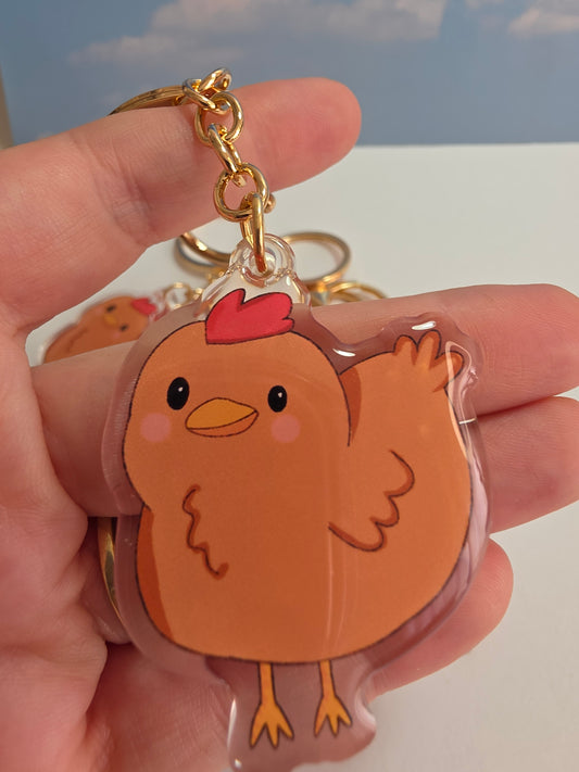 Pet Keychain 093 - Brown - Chicken