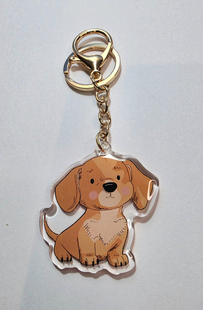 Pet Keychain 012 - Cream - Dachshund