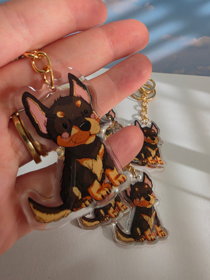 Pet Keychain 026 - Black and Tan - Kelpie