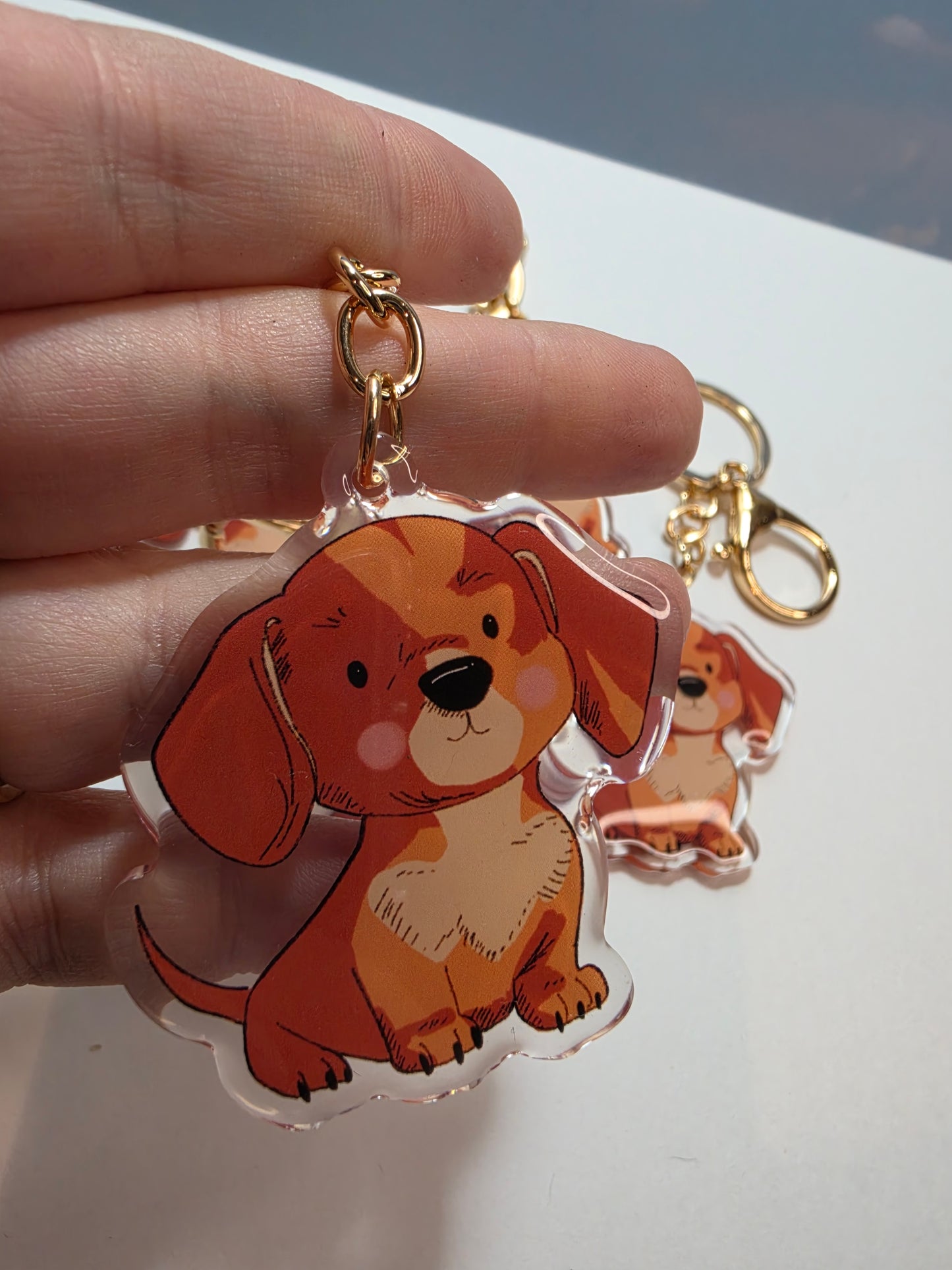 Pet Keychain 011 - Red - Dachshund