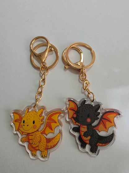 Pet Keychain 096 - Black - Dragon