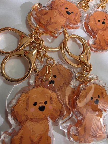 Pet Keychain 063 - Gold - Spaniel