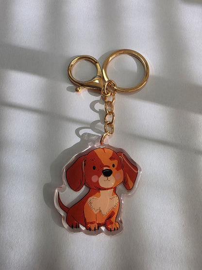 Pet Keychain 011 - Red - Dachshund