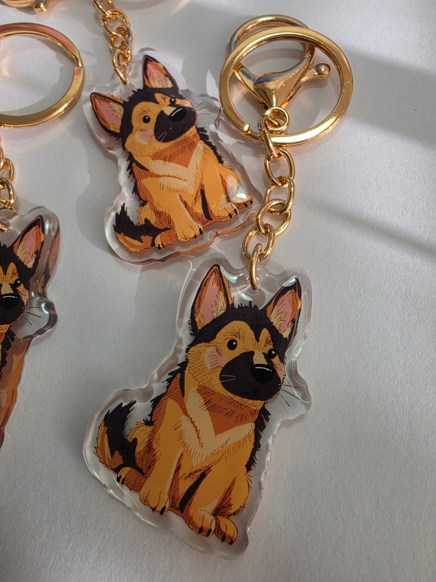 Pet Keychain 023 - Tan and Black - German Shepherd