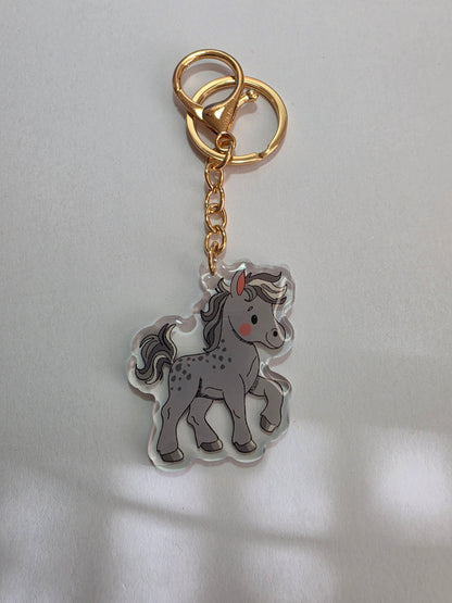 Pet Keychain 104 - Grey - Horse