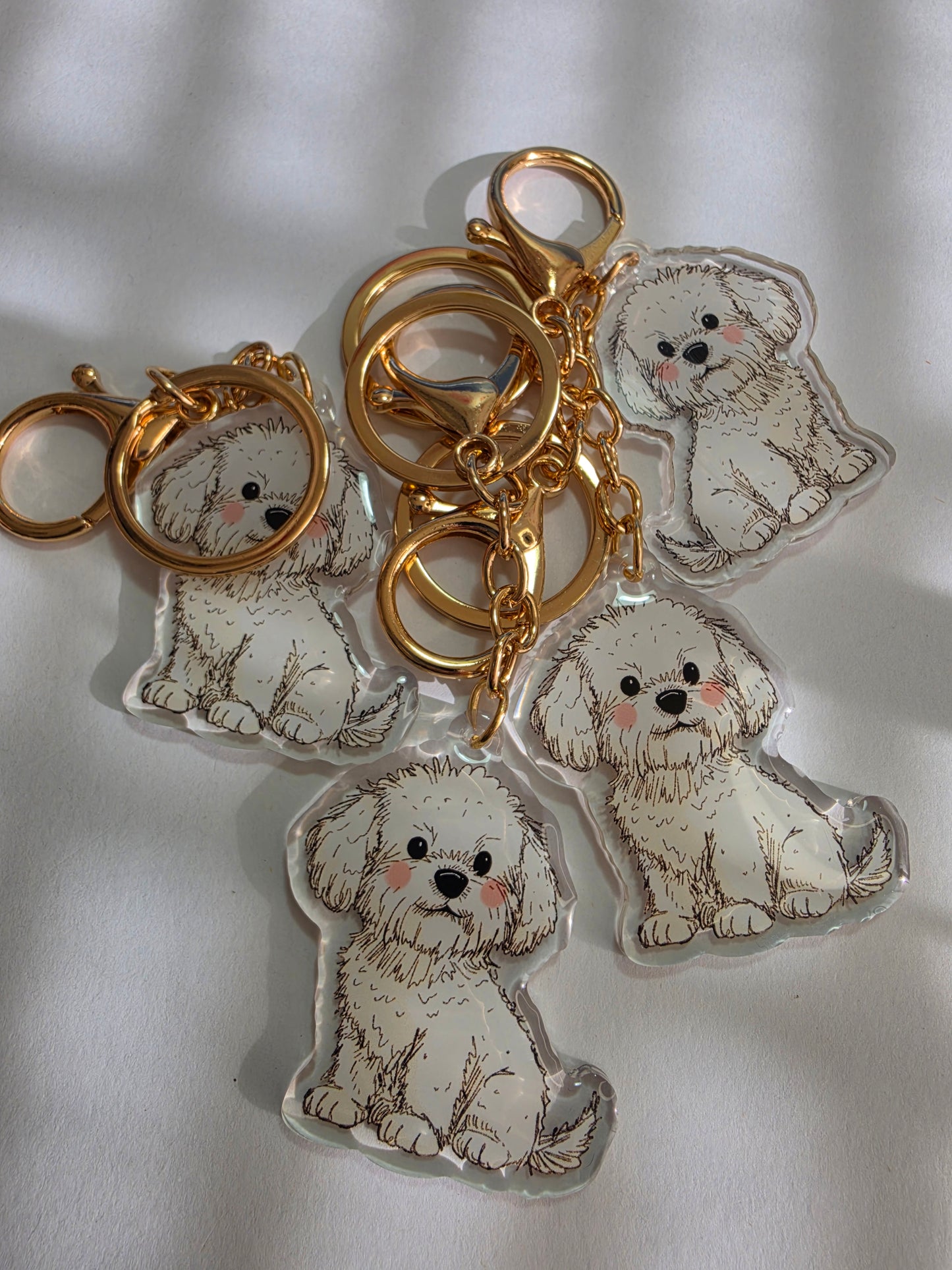 Pet Keychain 058 - White - Bichon Frise