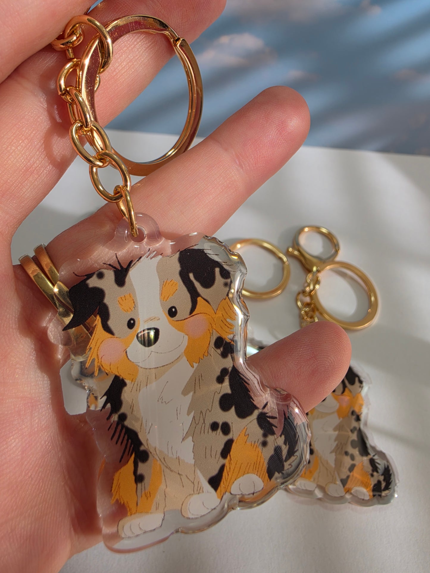 Pet Keychain 036 - Blue Merle - Aussie Shepherd