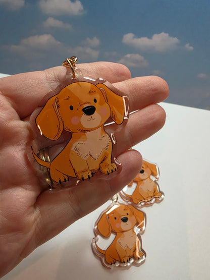 Pet Keychain 012 - Cream - Dachshund