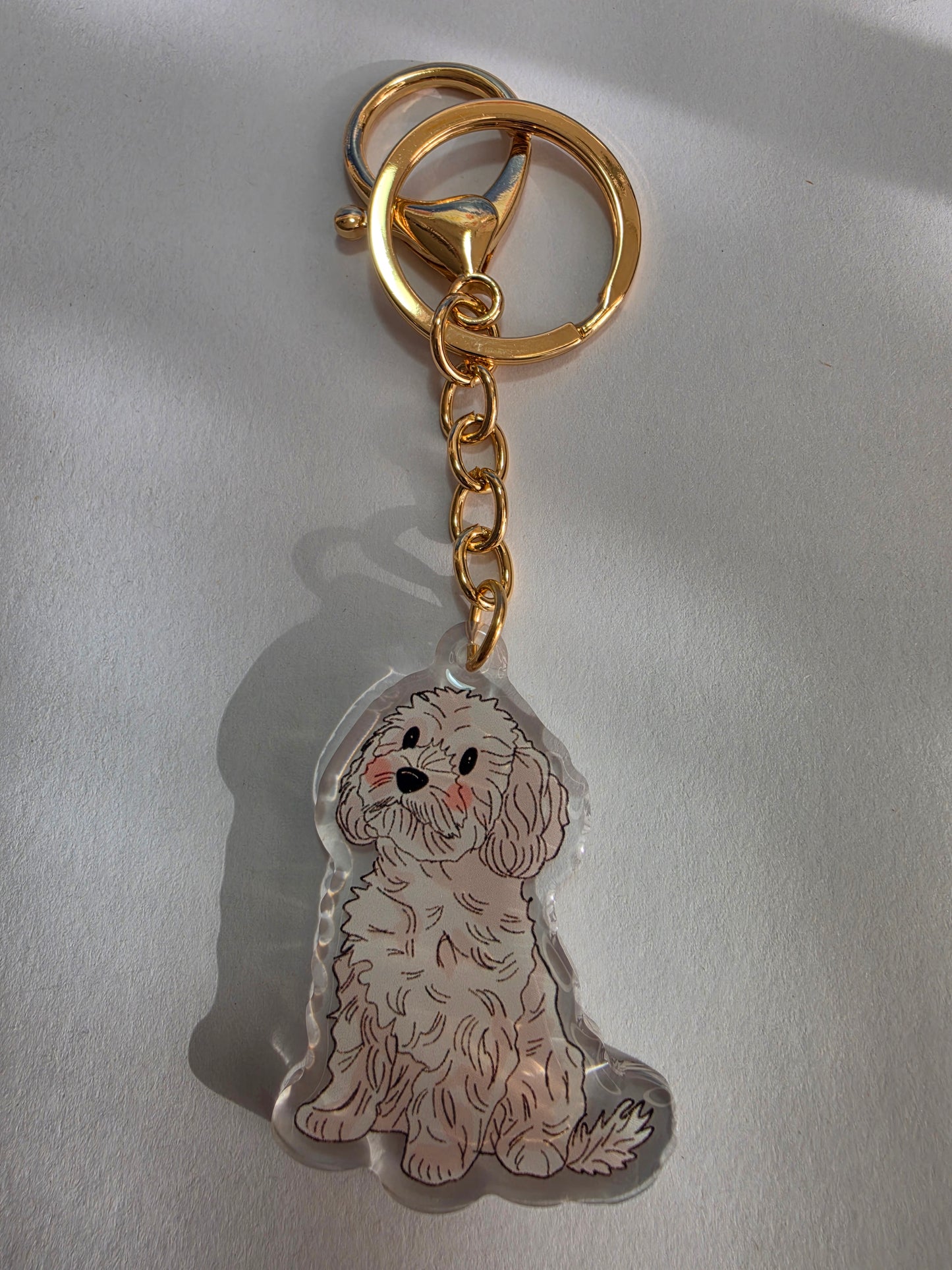 Pet Keychain 021 - White - Cavoodle