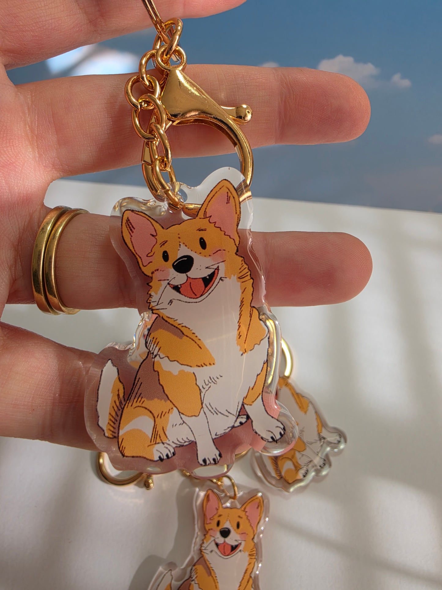 Pet Keychain 064 - Fawn - Corgi