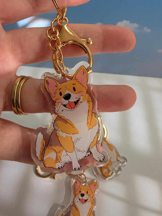 Pet Keychain 064 - Fawn - Corgi
