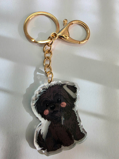 Pet Keychain 060 - Black - Shih Tzu